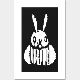 Art Nouveau White Bunny Pattern Posters and Art